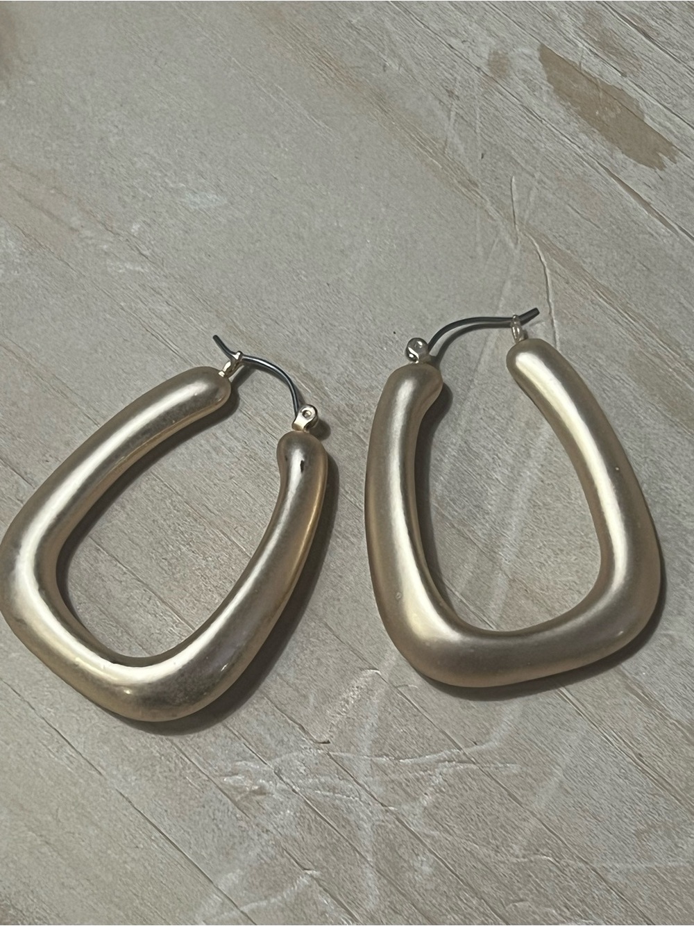 Matte Gold Sculptural Hoop Earrings for Women
